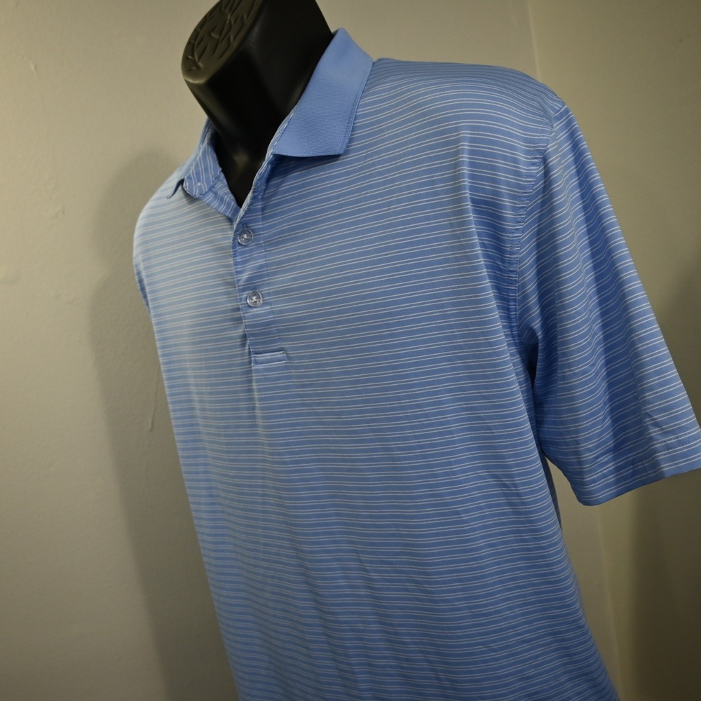 Callaway Polo Men XL Blue Striped Short Sleeve Opti-Dri Golf Shirt - Picture 3 of 10